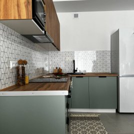 Кухонный гарнитур Флэт Wotan Oak 2S/ Фьюжн Silky Mint