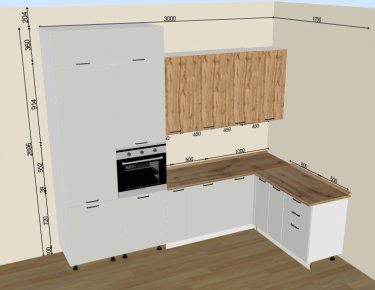 Кухня Флэт Wotan Oak 2S/Cashmere In 2S