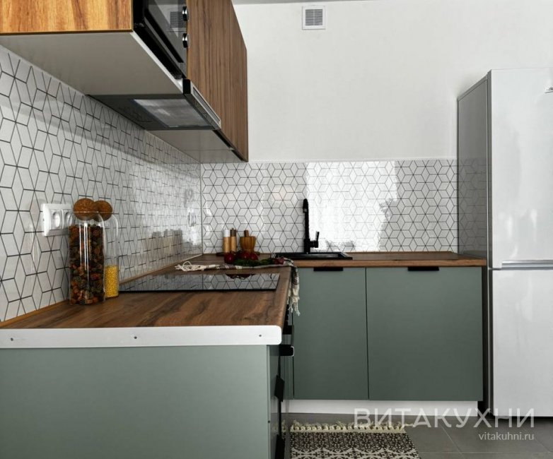 Кухня Флэт Wotan Oak 2S/ Фьюжн Silky Mint