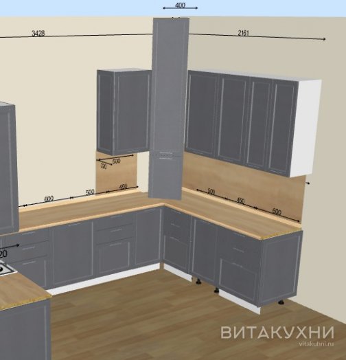 Кухня Сканди Graphite Softwood 03