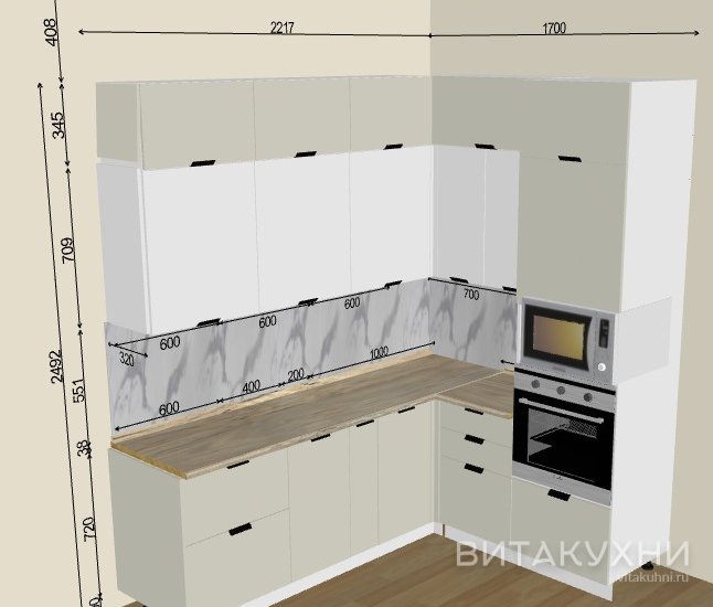 Кухня Евро Лайн Агат/Белый, Вита Кухни