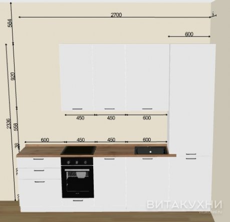 Кухня Флэт White In 2S, Вита Кухни
